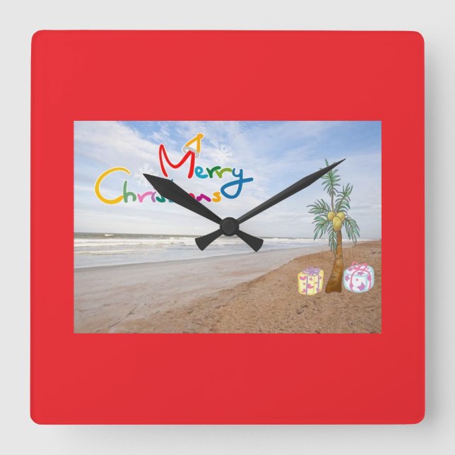 CUADRADO RELOJ DE NAVIDAD DE PLAYA (Anverso)
