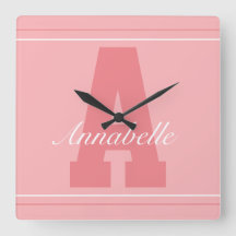 Reloj de nombres de tipografía personalizada