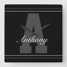 Reloj de nombres de tipografía personalizada