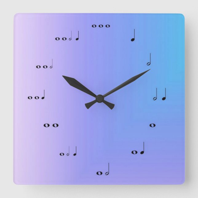 Cuadrado Reloj de notas musicales (Anverso)