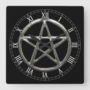 Cuadrado Reloj de números romanos cuadrados de Pentacle