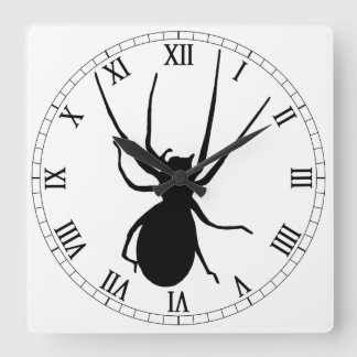Cuadrado Reloj de números romanos de Black Spider Square