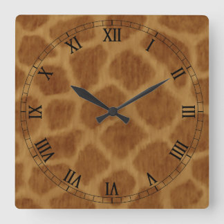 Cuadrado Reloj de números romanos de la plaza Giraffe