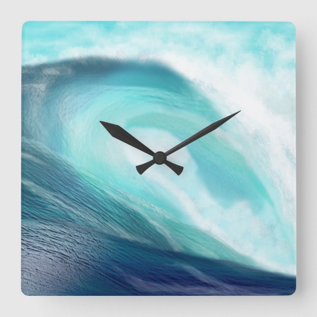 Cuadrado Reloj de ondas oceánicas (Anverso)