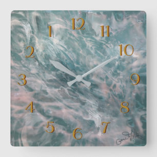 Cuadrado Reloj de    ondas salvajes hacia atrás