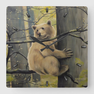 Cuadrado Reloj de oso de modo Kermode Decoración del oso de