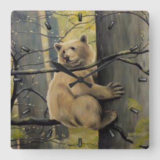 Cuadrado Reloj de oso de modo Kermode Decoración del oso de