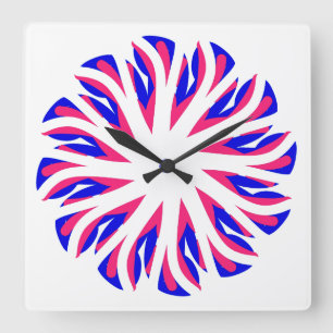 Cuadrado Reloj de pared, elegante diseño clásico multicolor