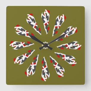 Cuadrado Reloj de pared, elegante diseño clásico multicolor