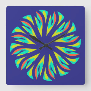 Cuadrado Reloj de pared, elegante diseño clásico multicolor