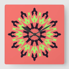 Cuadrado Reloj de pared, elegante diseño clásico multicolor