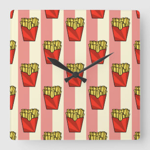 Cuadrado Reloj de patrón de las Fries francesas