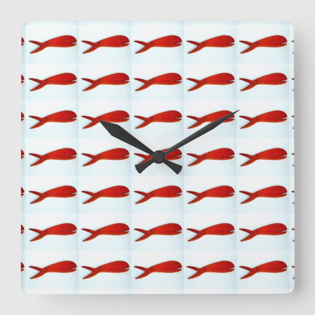 Cuadrado reloj de patrón de pescado (Anverso)