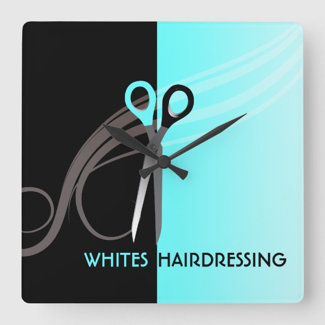 Cuadrado reloj de peluquería (Anverso)