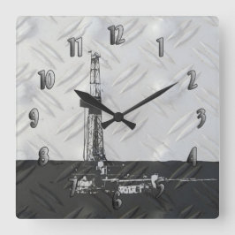 Cuadrado Reloj de perforación (con números)