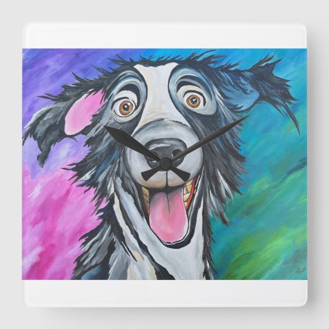 CUADRADO RELOJ DE PERRO FELIZ (Anverso)