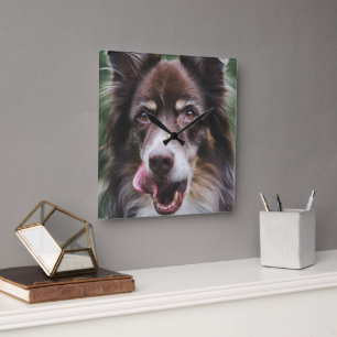 Cuadrado Reloj de perro personalizado, reloj de Mascota per