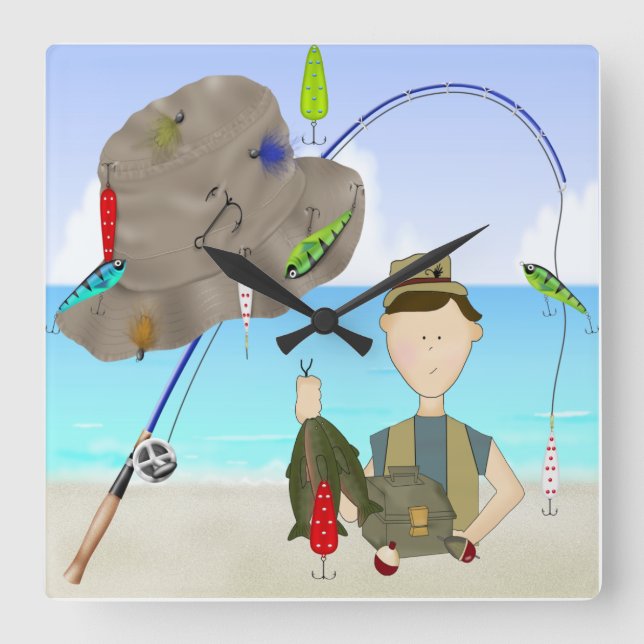 Cuadrado Reloj de pesca (Anverso)