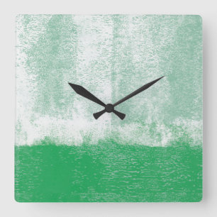 Cuadrado Reloj de pintura rodada verde