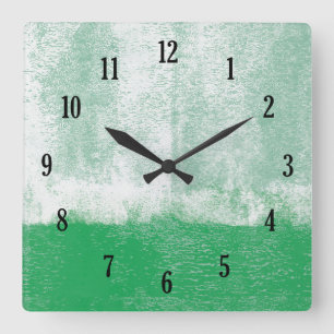 Cuadrado Reloj de pintura rodada verde