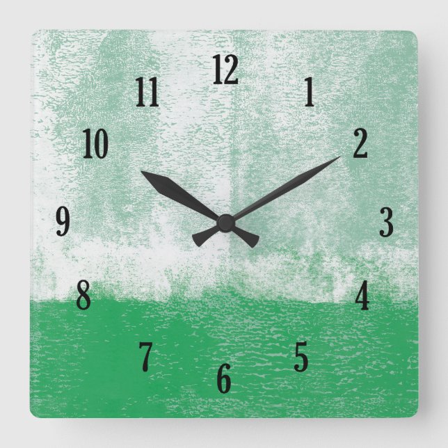 Cuadrado Reloj de pintura rodada verde (Anverso)