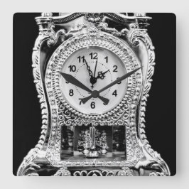 Cuadrado Reloj de plata antiguo