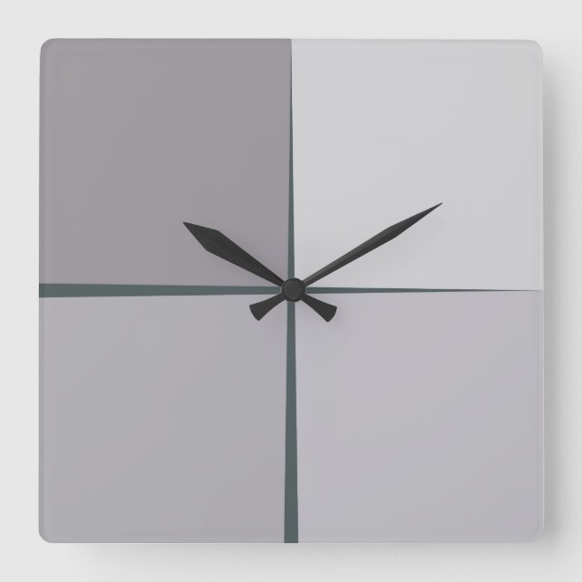 Cuadrado reloj de plata de acero (Anverso)