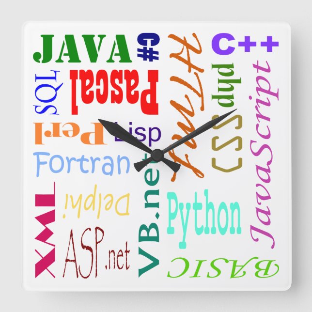 Cuadrado Reloj de programadores de computadoras (Anverso)