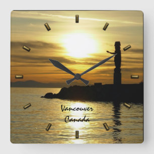 Cuadrado Reloj de reloj de Vancouver Regalos Totem Pole Van