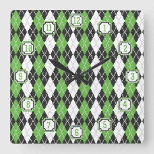 Cuadrado Reloj de retro Argyle
