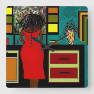 CUADRADO RELOJ DE "SEÑORA IN THE KITCHEN"