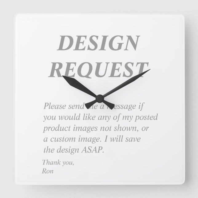 Cuadrado Reloj de solicitud de diseño (Anverso)