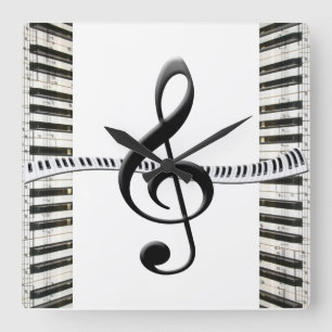 Cuadrado Reloj de Teclado de Piano