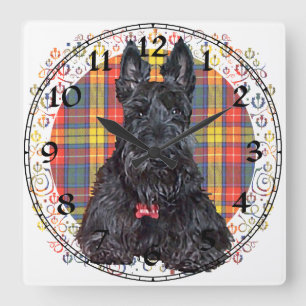 Cuadrado Reloj de Terrier Escocés