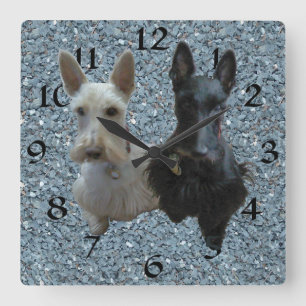 Cuadrado Reloj de Terrier Escocés