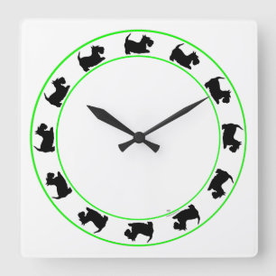 Cuadrado Reloj de Terrier Escocés
