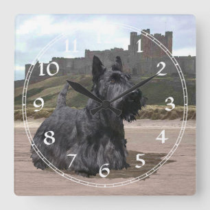 Cuadrado Reloj de Terrier Escocés