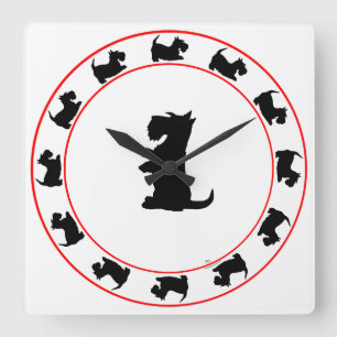 Cuadrado Reloj de Terrier Escocés