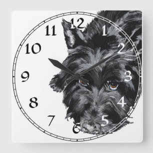 Cuadrado Reloj de Terrier Escocés