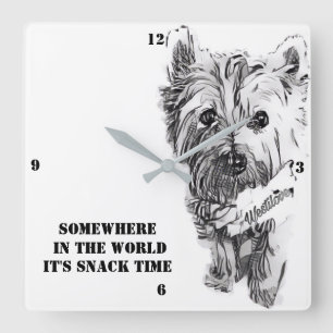 Cuadrado Reloj de tiempo del bocado de Westie
