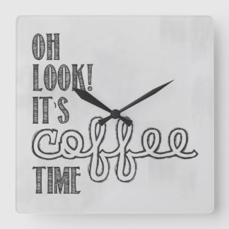 Cuadrado Reloj de tiempo del café