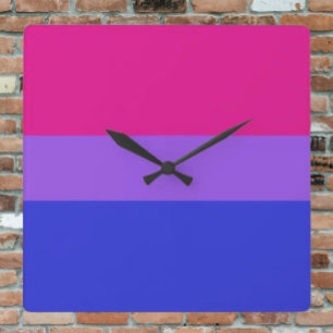 Cuadrado Reloj de Tiempo del Orgullo Bi