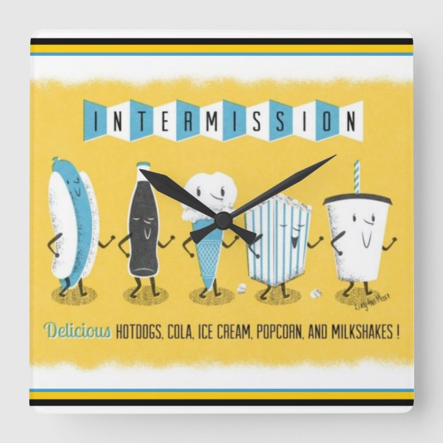 Cuadrado Reloj de transmisión de vídeo en el teatro (Anverso)