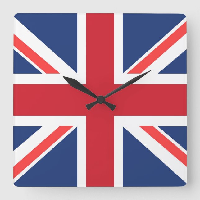 Cuadrado Reloj de Union Jack (Anverso)