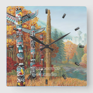 Cuadrado Reloj de Vancouver personalizado para reloj de par