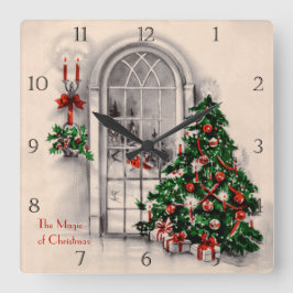 Cuadrado Reloj de ventana de Navidades victorianos
