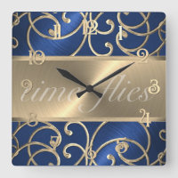Reloj de vuelo azul y oro