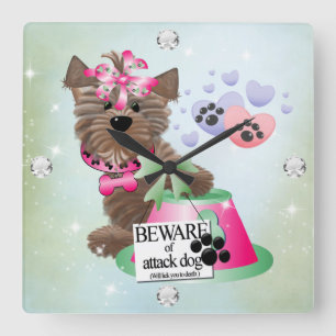 Cuadrado Reloj de Yorkie Square (grande)