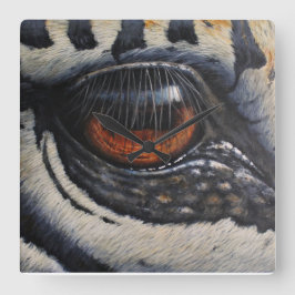 Cuadrado Reloj de zebra de pared ocular