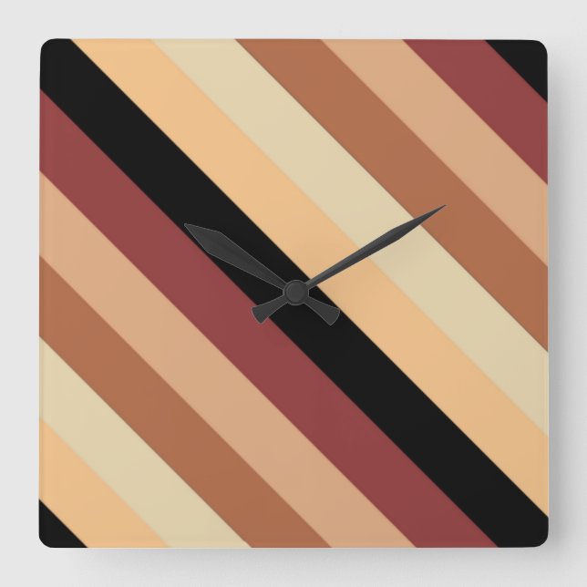 Cuadrado Reloj decorativo de pared de café (Anverso)